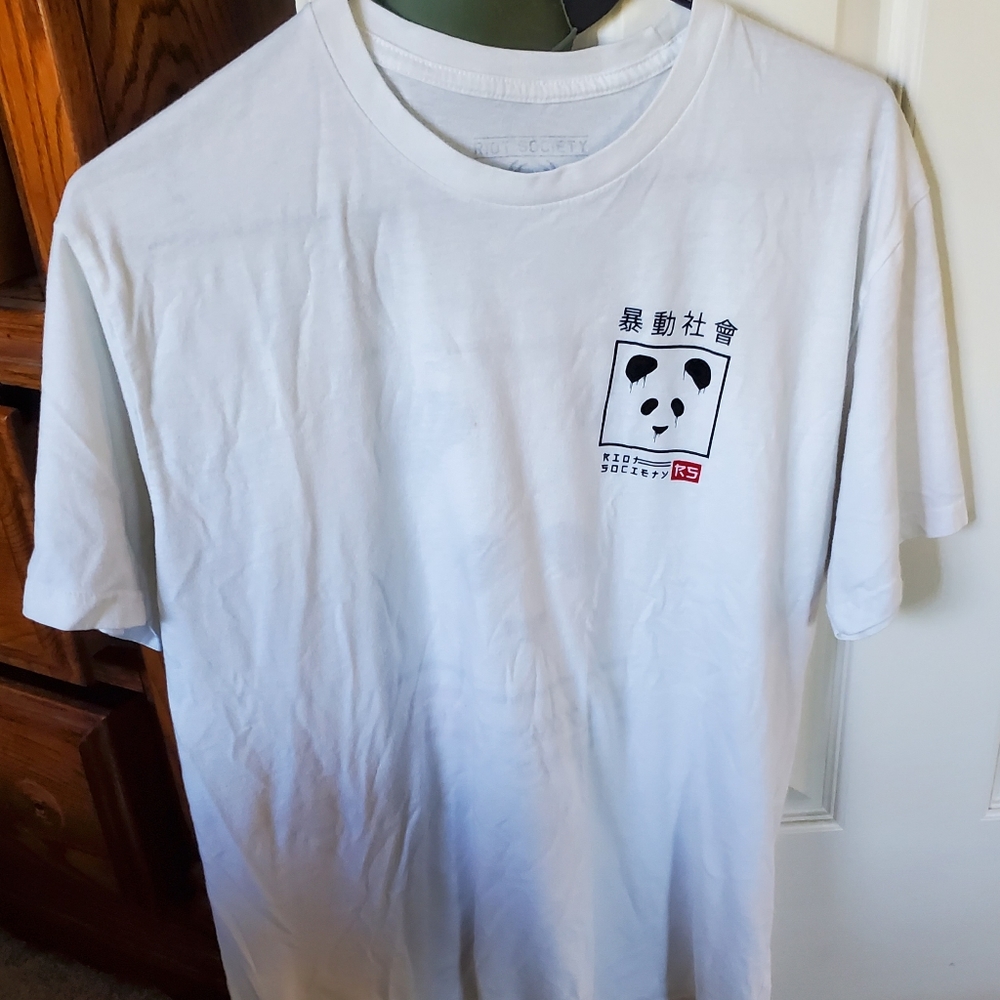 Riot Society Panda Shirt White Large